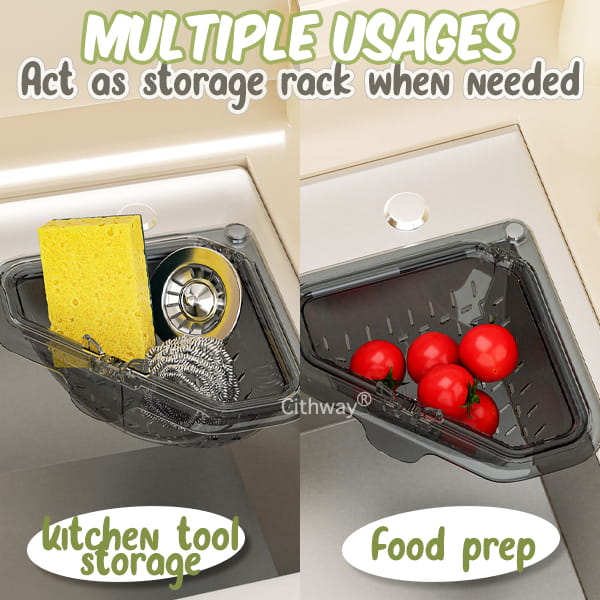 Twist-Open Sink Draining Basket