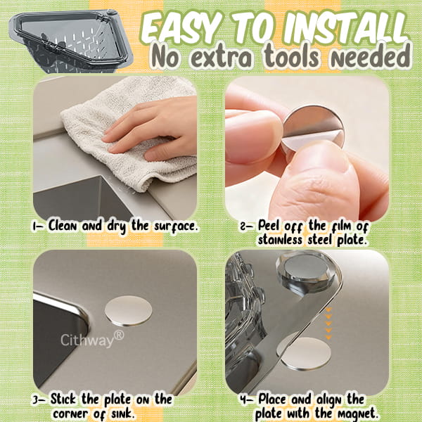 Twist-Open Sink Draining Basket